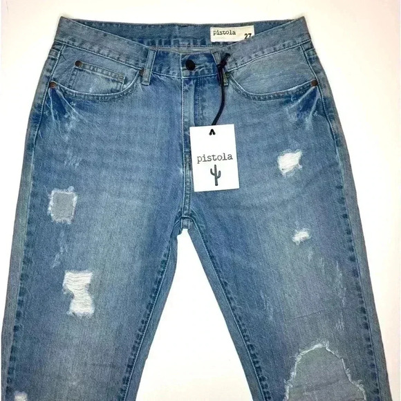 Pistola Light Blue Distressed Ankle Jeans - Picture 4 of 7